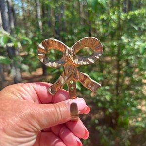 Vintage Brass Bow Decorative Hook